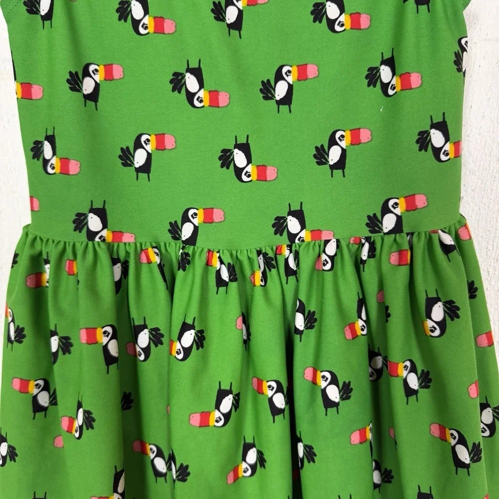 Hanna Andersson Swim Dress Green Toucan Print Summer Beach Vacation SZ 4 (100) - Picture 2 of 10